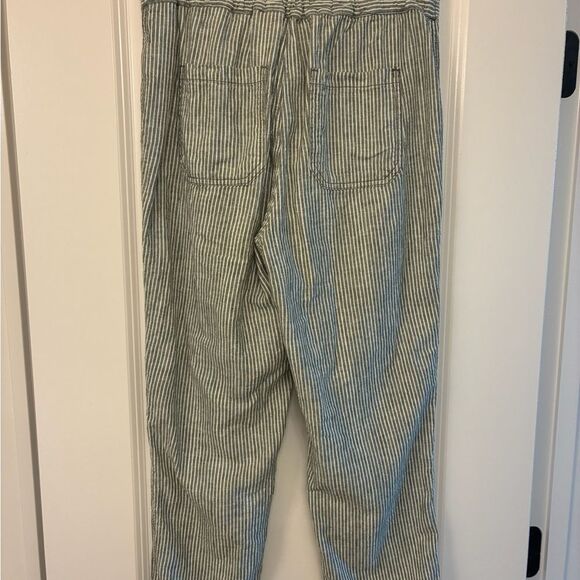 ANTHROPOLOGIE Seashore Linen Pants Green White Stripe Women’s Size Small - Picture 6 of 9